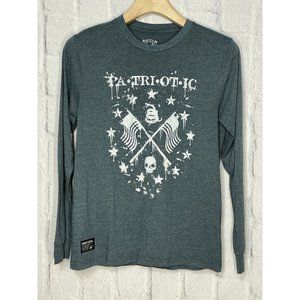 Howitzer Patriot Mens Small Gray Long Sleeve T Shirt Patriotic Don't Tread On Me